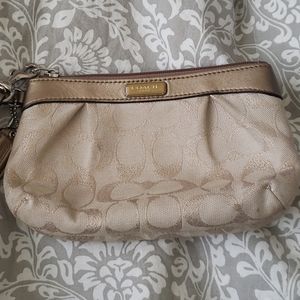 Coach Shimmer Bronze Gold Wristlet  (A-1)